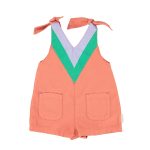 short jumpsuit w/ straps | terracotta w/ multicolor print,8y короткий комбинезон на бретелях | терракота с многоцветным принтом,