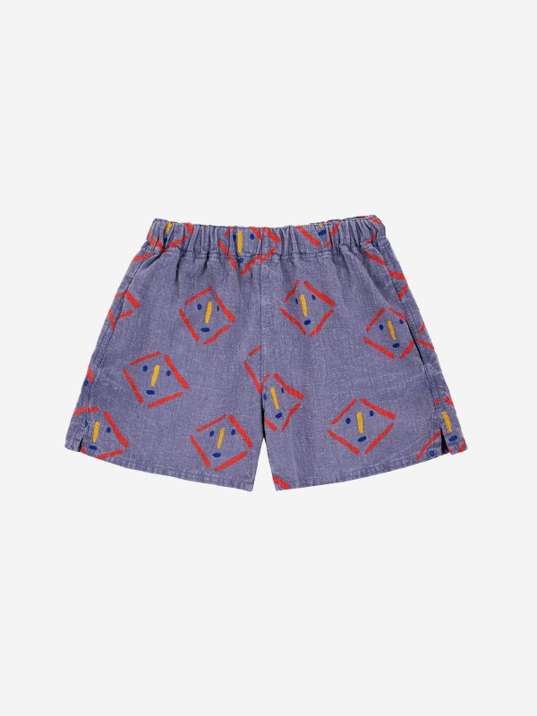 Masks all over woven shorts| 124AC07246011