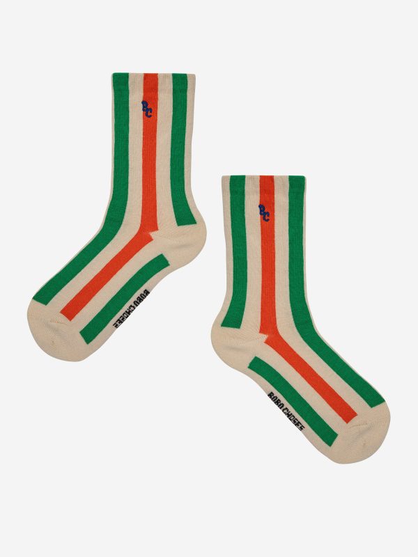 Vertical Stripes long socks| 124AI01120082