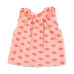 sleeveless shirt w/ collar | coral w/ red lips,4y рубашка без рукавов с воротником | коралловый с красными губами,