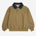 Толстовка для мальчиков (Bobo Choses polo sweatshirt - KHAKI,8-9 Years) торг. марки "BOBO CHOSES", арт. № B225AC04437004, материал: 100% органический хлопок, возраст/размер: 8-9 лет