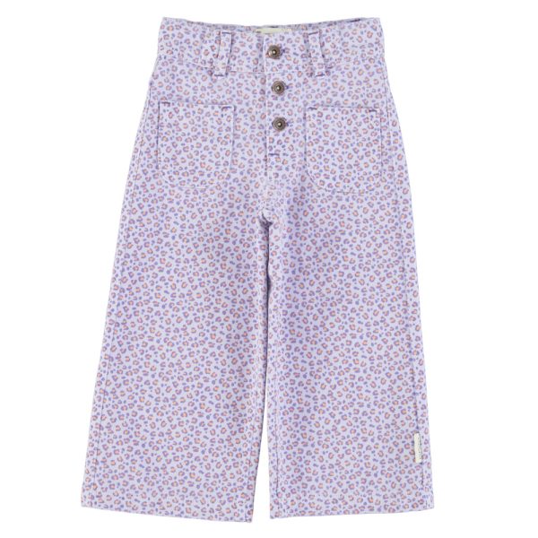 Flare trousers | lavender w/ animal print,10y Брюки-клеш | лавандовый с анималистичным принтом