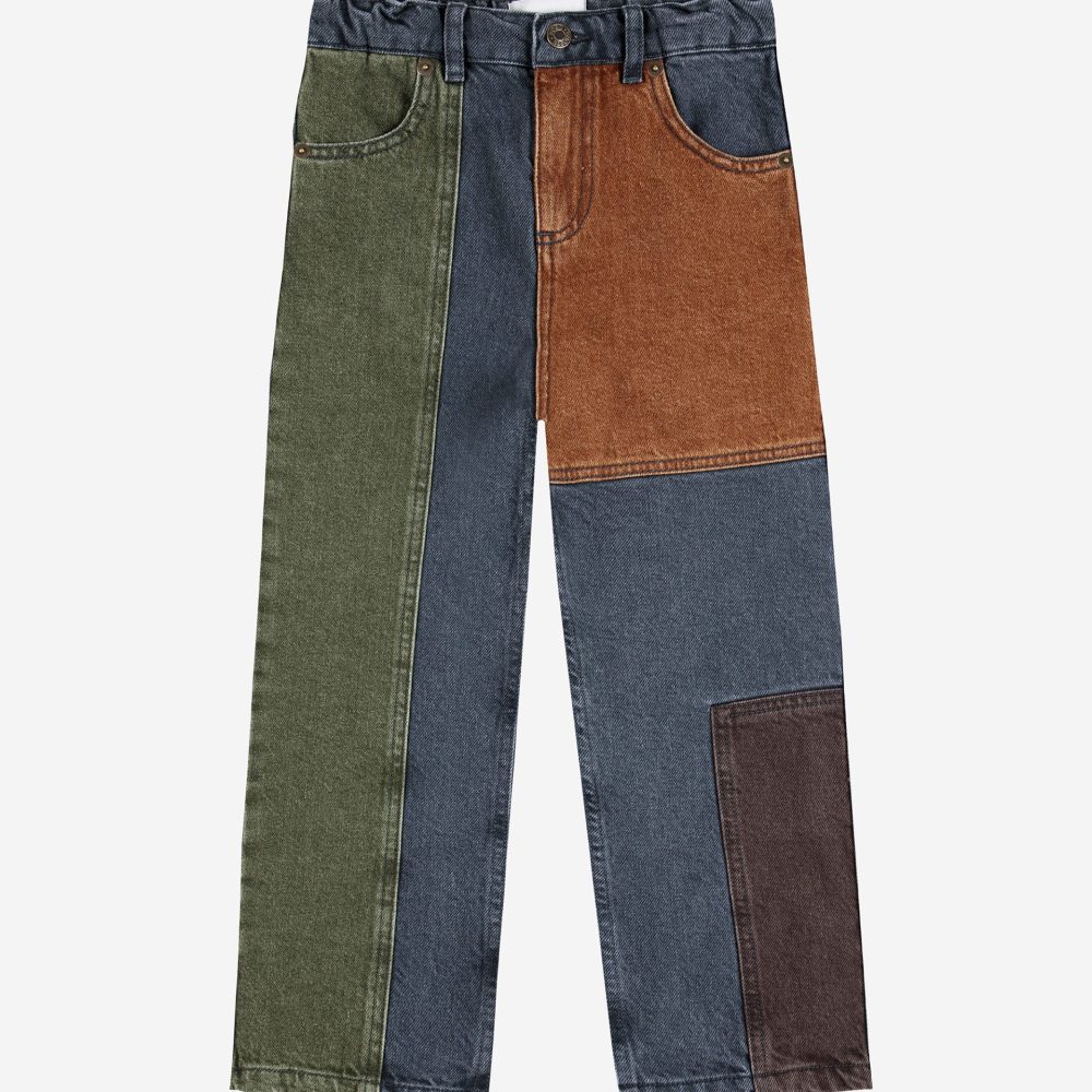 Джинсовые брюки для мальчиков (Bobo Choses color block denim pants - MULTICOLOR,10-11 Years) торг. марки "BOBO CHOSES", арт. № B225AC07899105, материал: 100% органический хлопок, возраст/размер: 10-11 лет