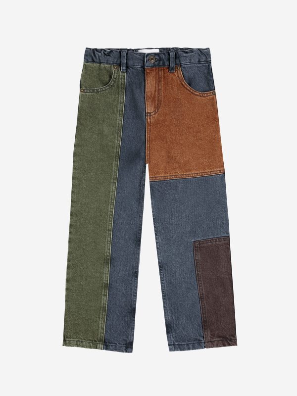 Джинсовые брюки для мальчиков (Bobo Choses color block denim pants - MULTICOLOR,10-11 Years) торг. марки "BOBO CHOSES", арт. № B225AC07899105, материал: 100% органический хлопок, возраст/размер: 10-11 лет