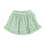 short skirt w/ ruffles | green stripes w/ little flowers,8y короткая юбка с рюшами | зеленые полоски с цветочками,