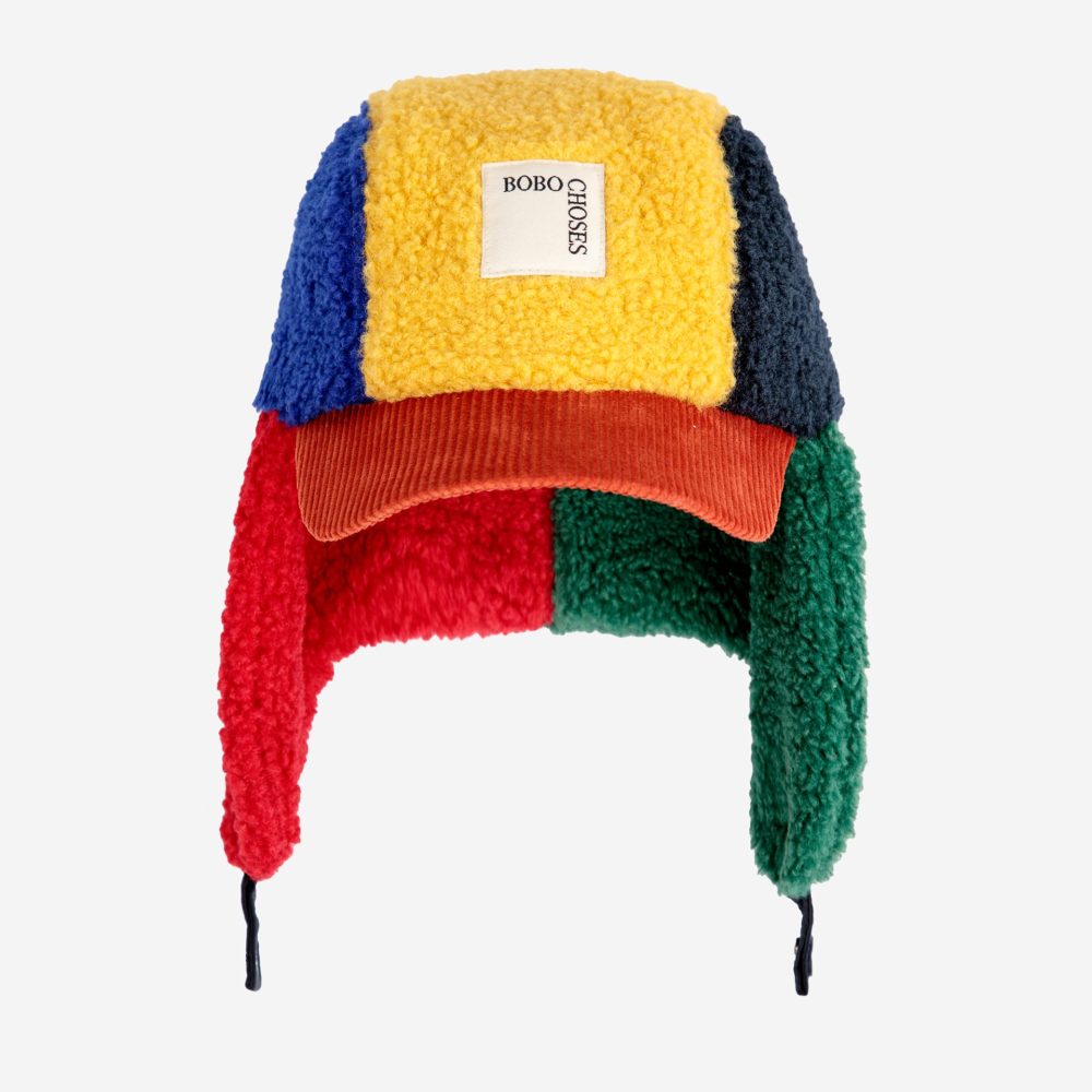 Baby Color Block sheepskin chapka