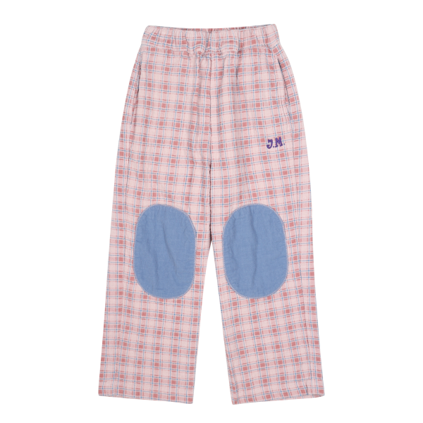 Брюки для девочек (Checked Knee-Patch Woven Pants_Pink), торг. марки "JELLY MALLOW", арт.№ JM2520418, материал: хлопок 100%