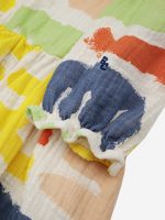 Carnival all over puffed sleeve woven dress| 124AC12911012
