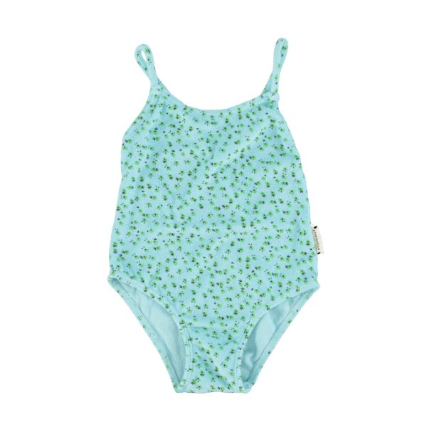 swimsuit w/ crossed straps | light blue w/ yellow flowers, 8y купальник со скрещенными бретелями | голубой с желтыми цветками