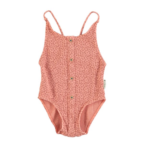 swimsuit w/ buttons | coral w/ animal print,3y купальник с пуговицами | коралловый с анималистическим принтом,