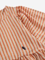 Vertical Stripes ruffle sleeves dress| 124AC12880011