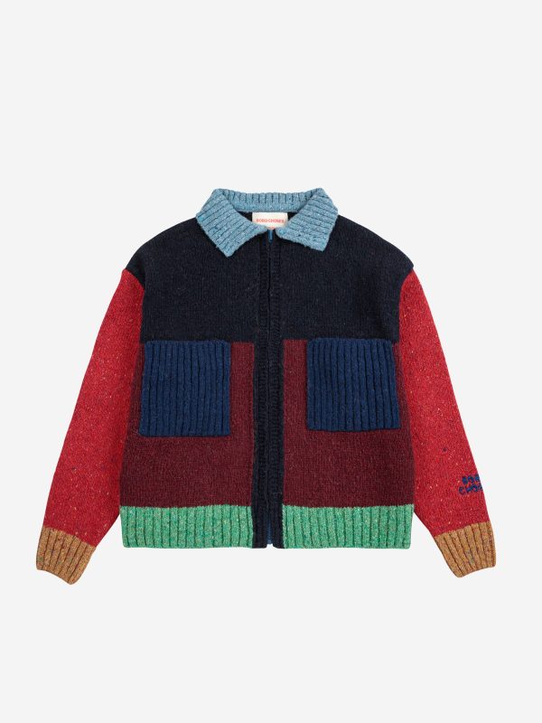 Кардиган для мальчиков (Bobo Choses Color Block cardigan - MULTICOLOR,8-9 Years) торг. марки "BOBO CHOSES", арт. № B225AC11699104, материал: 60% шерсть, 20% полиамид, 20% вискоза, возраст/размер: 8-9 лет