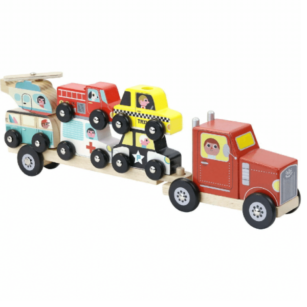 Набор "Грузовик с прицепом" (Truck and trailer with vehicules stacking game) торг. марки "Vilac", арт. № 7601