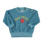 sweatshirt | blue w/ "que calor" print,, 3у толстовка | синий с принтом que Calor