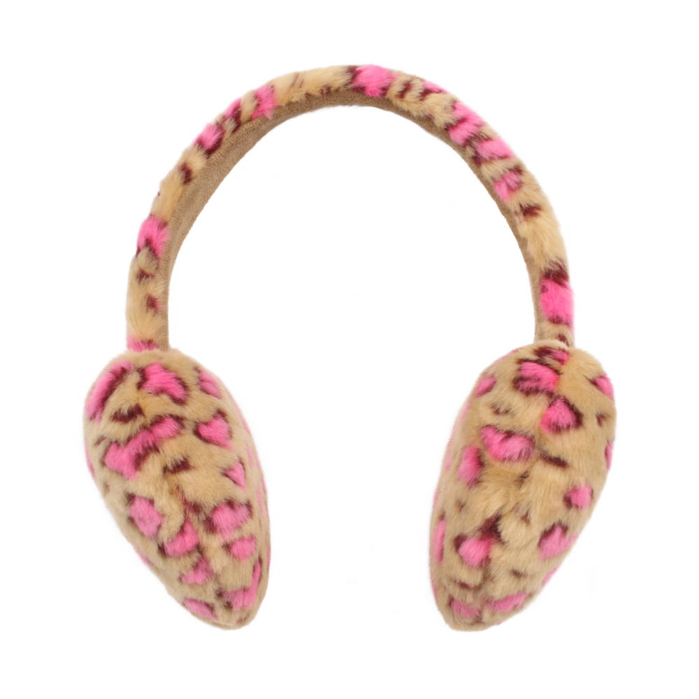 Мягкие наушники-ободок для девочек (Heart Fur Leopard Earmuffs), торг. марки "JELLY MALLOW", арт.№ JM2521169, материал: полиэстр 100%