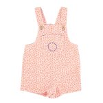 Baby Short Dungarees Light Pink Animal Print