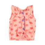 sleeveless shirt w/ collar | coral w/ red lips,4y рубашка без рукавов с воротником | коралловый с красными губами,