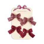 Детские заколки для волос (4 PACK GLITTER BOW HAIR CLIPS) торг. марки "Konges Slоjd", арт. № KS104615