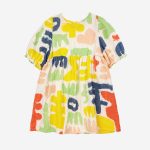 Carnival all over puffed sleeve woven dress| 124AC12911012