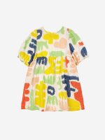Carnival all over puffed sleeve woven dress| 124AC12911012