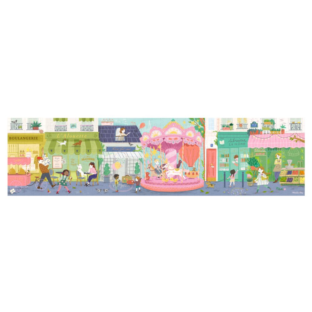 Деревянный пазл (10 rue des Lilas puzzle (350 pcs) Les Parisiennes) торг. марки "Moulin Roty", арт. №642442