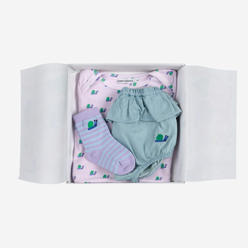 Подарочный набор детской одежды "Забавная улитка" (Funny Snail gift set) торг. марки "BOBO CHOSES", арт. № B125AB10555101, материал: 95% органический