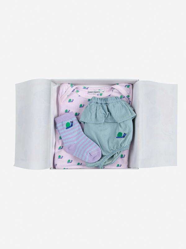 Подарочный набор детской одежды "Забавная улитка" (Funny Snail gift set) торг. марки "BOBO CHOSES", арт. № B125AB10555101, материал: 95% органический