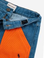 Color Block denim bermuda shorts| 124AC08646014