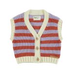 knitted waistcoat | lavender & terracotta stripes, 4y вязаный жилет | лавандовые и терракотовые полосы,