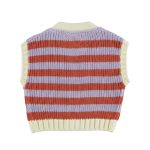 knitted waistcoat | lavender & terracotta stripes, 4y вязаный жилет | лавандовые и терракотовые полосы,