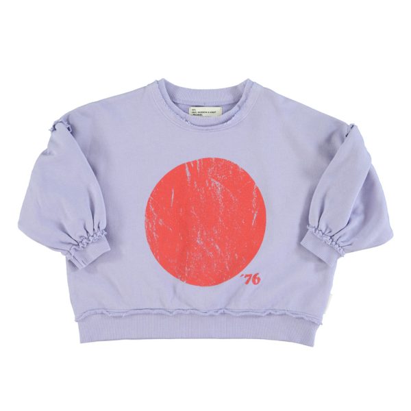 Sweatshirt w/ balloon sleeves | lavender w/ red circle print,8y Толстовка с объемными рукавами | лавандовый с принтом в виде красного круга