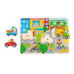 Деревянная звуковая головоломка (Wooden sound puzzle City Les Popipop) торг. марки "Moulin Roty", арт. № 661379