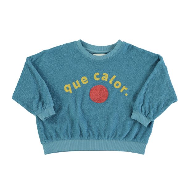 sweatshirt | blue w/ "que calor" print,, 3у толстовка | синий с принтом que Calor