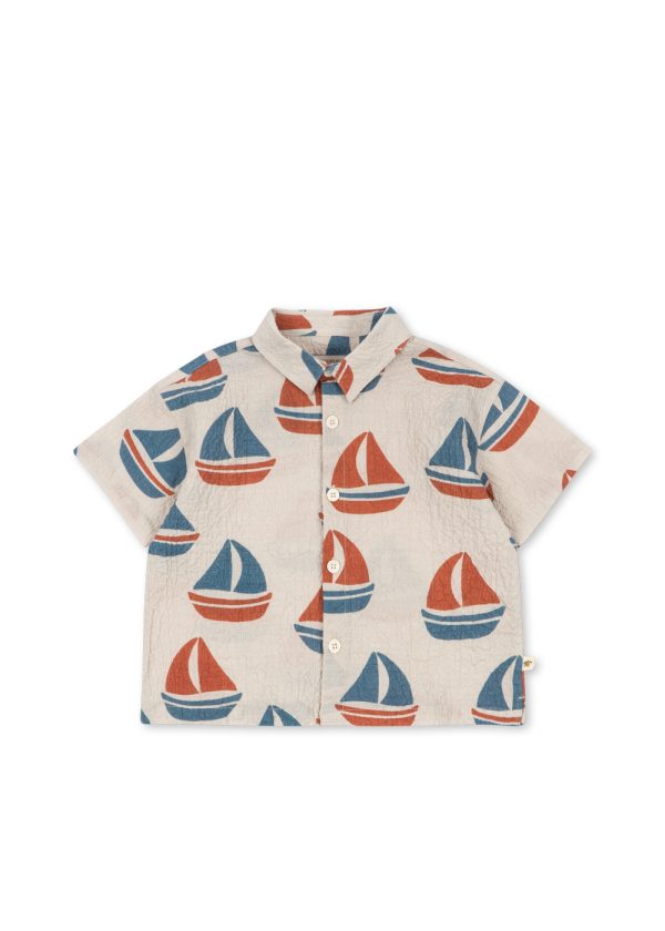 Рубашка для мальчиков (ELLIOT SS SHIRT GOTS AHOY) торг. марки "Konges Slоjd", арт. № KS104782, материал: 98% хлопок, 2% эластан, размер: 18м. - 10л