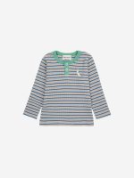 Baby Stripes waffle buttoned T- shirt