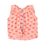 sleeveless shirt w/ collar | coral w/ red lips,4y рубашка без рукавов с воротником | коралловый с красными губами,