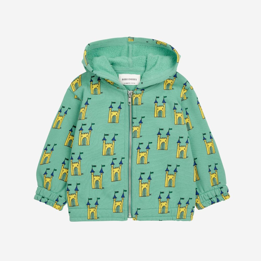 Baby Faraway Castle all over zipped sweatshirt