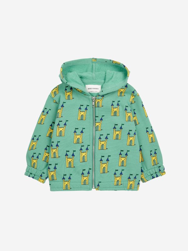 Baby Faraway Castle all over zipped sweatshirt