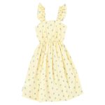 long dress | yellow stripes w/ little flowers,6y длинное платье | желтые полоски с цветочками,