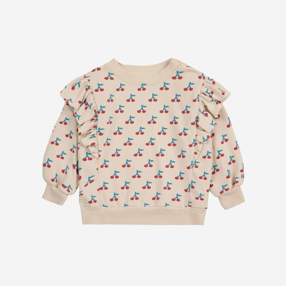 Baby Cherry all over ruffle sweatshirt