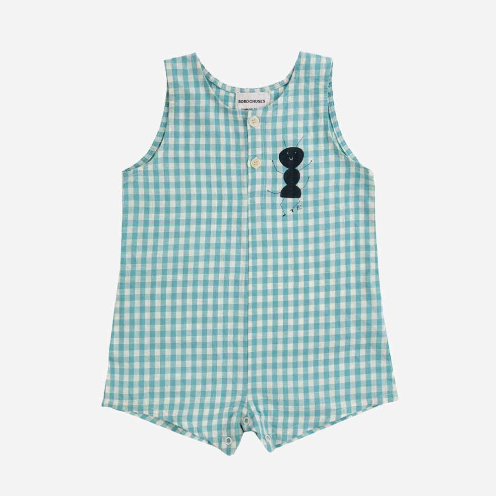 Baby Ant vichy woven playsuit| 124AB09145005