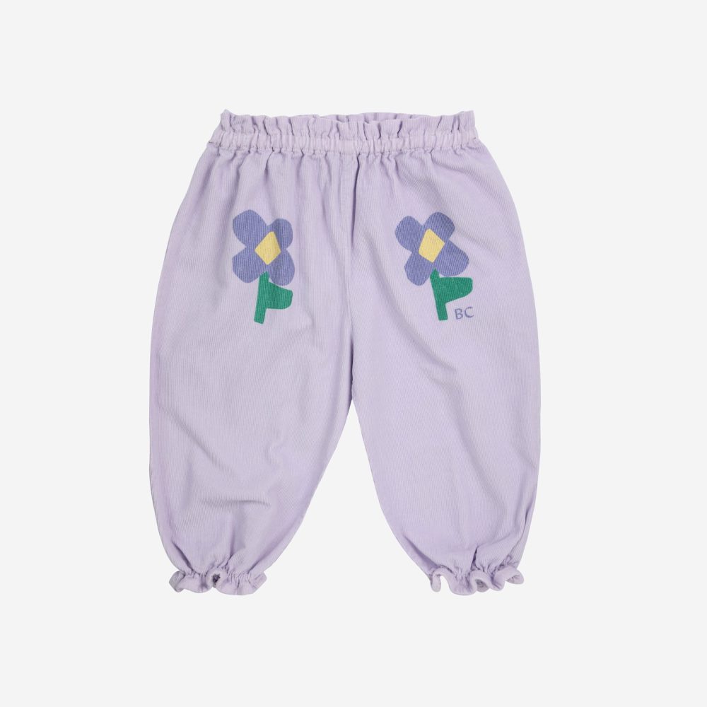 Baby Pansy Flowers woven paperbag pants