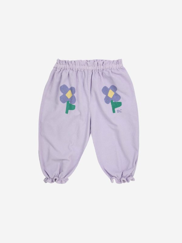 Baby Pansy Flowers woven paperbag pants