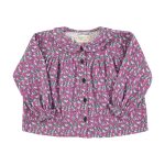 Blouse w/ round collar | Lilac w/ red apples / 6Y