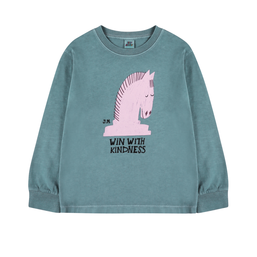 Футболка с длинным рукавом для девочек ( Chess Horse Pigment Longsleeve T-Shirt), торг. марки "JELLY MALLOW", арт.№ JM2520104, материал: хлопок 100% / 10-11Y(140CM)