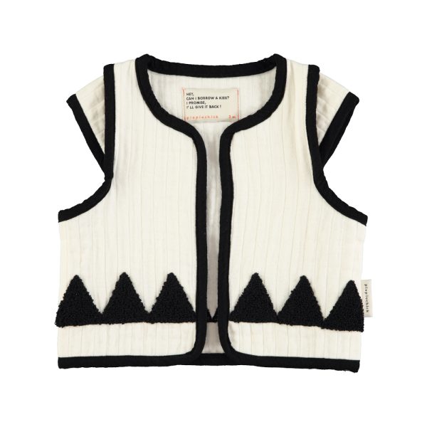 Waistcoat | Ecru w/ black triangles / 3Y