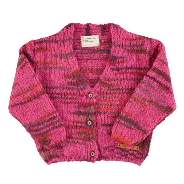 Knitted cardigan | Multicolor fuschia / 4Y