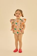 Orange Flower Baby Suit/Детский костюм с оранжевым цветком артикул JM2410909 / BEIGE / 90(18-24M)