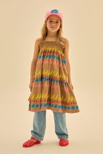 Fruit Smocking Dress/Платье с фруктовыми сборками артикул JM2410602 / BEIGE / 110(4-5Y)