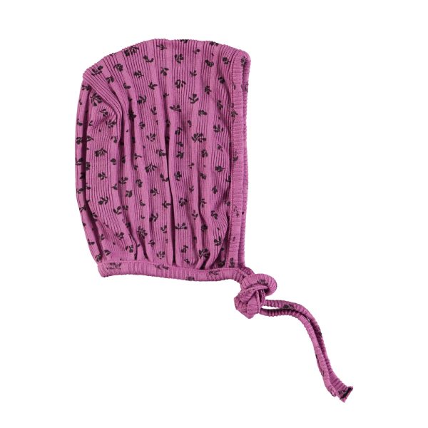 Newborn bonnet | Magenta w/ little flowers / 3-6m
